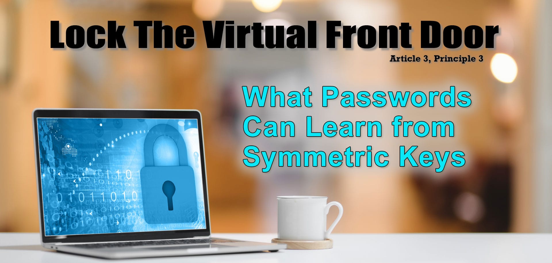 The first video of the cybersecurity tips series "Lock Your Virtual Front Door." The image shows a young woman with her left hand on the side of her face, eyes wide open, mouth open with the expression of surprise and happyness.